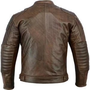 Veste en cuir vintage élégante pour hommes, design classique vintage intemporel, mode de qualité supérieure, parfaite pour les vêtements décontractés et le vélo. - Product Image 4