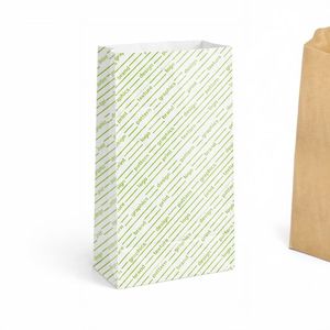 Sacs en papier kraft brun résistants à la graisse, base de 19 cm, personnalisables jusqu'à 2 couleurs - Product Image 1