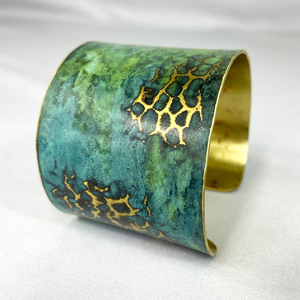 2020 mariage chinois cuivre patine texturé manchette large froissé patine libellules manchette Bracelet mouche coloré Bracelet Bracelet - Product Image 3