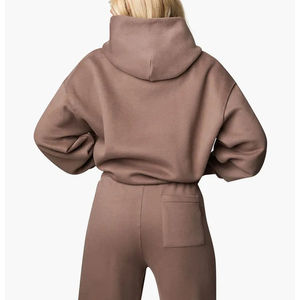 Nouveauté, ensemble 2 pièces en molleton de coton de haute qualité, logo personnalisé, survêtement de jogging, créez votre propre survêtement pour femmes - Product Image 3