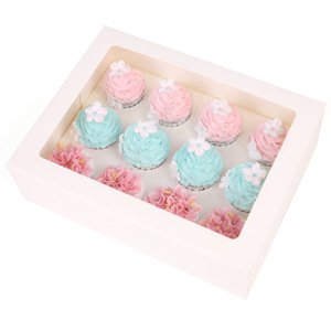 Custom 12 Cupcake Decorative cake boxes for bakery shop