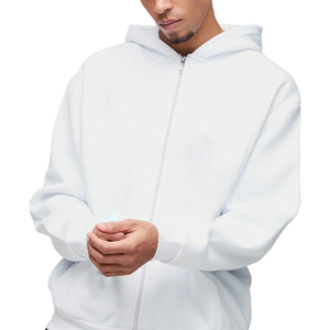 OEM <b>White</b> <b>Mens</b> Zipper <b>Hoodie</b> Custom <b>Zip</b> up Hoodies High Quality Cotton Pullover Blank <b>Zip</b> <b>Hoodie</b> Unisex - Product Image 3