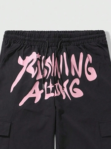 Pantalon cargo à jambes larges imprimé unisexe tendance, style designer, coupe ample, style streetwear, pantalon baggy pour homme, design personnalisé - Product Image 4