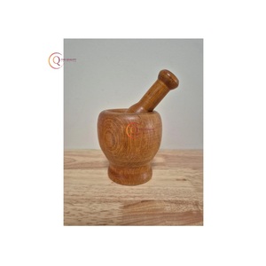 Elegante mortero y Maja de madera con utensilios de cocina hechos a mano naturales de excelente calidad para restaurantes y hogar a bajo precio - Product Image 1