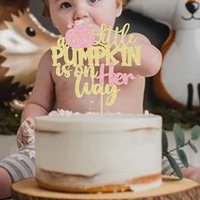Kleiner Kürbis ist auf dem Weg Cake Topper Glitter Fall Baby Shower Dekoration für Herbst oder Halloween Themed Boy Geburtstags feier