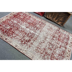 Tapis de 4,2 x 7,3 pieds, tapis vintage, tapis oriental turc en laine rouge - Product Image 4