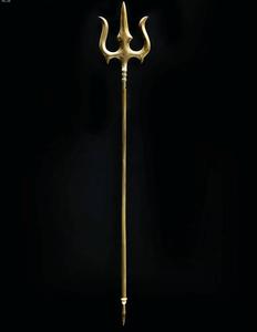 Trishul Om en laiton plaqué or poli, personnalisé, sculpture religieuse, objet décoratif spirituel Vastu, pour la maison, Pooja Mandir - Product Image 1