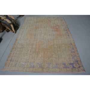 Alfombra vintage de 5.2x7.6 pies, alfombra turca, alfombra con diseño de plantas y árboles marrones - Product Image 1