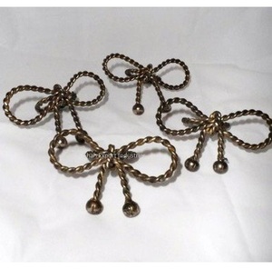 Rond de serviette noeud en fer et or pour mariages, décoration de table pour dîner de Noël et fête, meilleure vente - Product Image 3