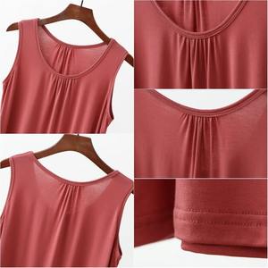 Camiseta de secado rápido de algodón orgánico 100% para mujer, camiseta informal Lisa para mujer, camiseta sin mangas transpirable de verano al por mayor con estilo - Product Image 5