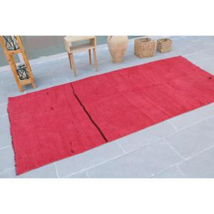 Turkish Rug, 4.6x10 ft Large Rug, Red <b>Brown</b> <b>Wool</b> Rug - Product Image 2