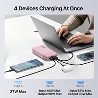 NOBIS Hochleistungs-Powerbank mit 20000mAh, Doppel-USB & 2 Typ-C Anschlüssen, Schnelles Laden PD QC3.0 90W Ausgangsleistung für Outdoor-Nutzung