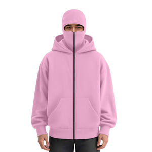 Sudadera con Capucha y Pasamontañas Bordado Personalizado, 100% Algodón, Chaqueta de Forro Polar para Invierno, Cubre Rostro, Bolsillo, Ecológico, Unisex, Pedido al por Mayor - Product Image 4