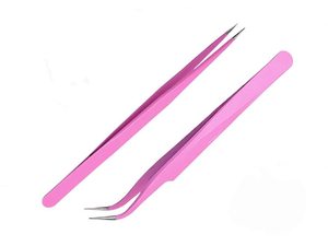 Pince à épiler en L à 45/90 degrés pour extensions de cils, volume, en acier inoxydable, marque privée - Product Image 4