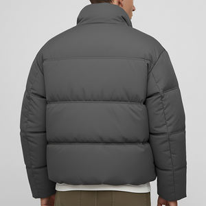 Veste matelassée légère de haute qualité, couleur unie, pour homme, col montant, logo imprimé personnalisé, coupe-vent, veste à bulles - Product Image 5