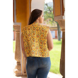 <b>Women's</b> Floral Print Puffer Vest <b>Knitted</b> <b>Waistcoat</b> with Embroidery Vintage Decoration for Spring Winter Parties Outer Wear - Product Image 2