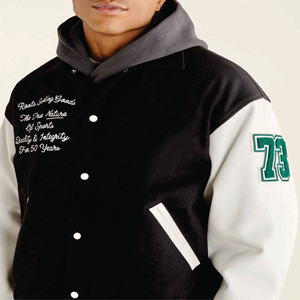 Veste de sport d'hiver unisexe de haute qualité, uniforme de baseball décontracté personnalisé, veste de style bomber universitaire avec col montant - Product Image 4