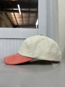 Cream and Terracotta <b>Corduroy</b> Baseball Hats Two Tone Unisex <b>Cap</b> Wholesale for Promotions Outdoor Headwear OEM Vietnam Dad Hat - Product Image 2