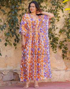 Nouvelle tendance 2024 vêtements pour femmes rayonne imprimé été concepteur gland dentelle corps complet couvrir caftan - Product Image 6