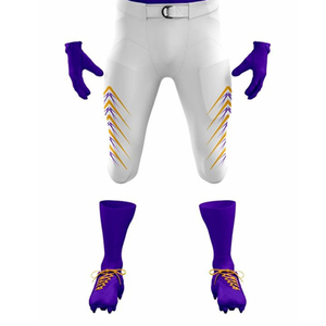 Uniformes de football américain 100% polyester pour adultes, ensembles personnalisés entièrement assortis, maillot à manches courtes respirant et pantalon - Product Image 5