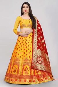 Alta demanda Semi puntada Fiesta DE BODA Ocasión al aire libre Mujeres Lehenga Choli de proveedor indio a precio de exportación - Product Image 5