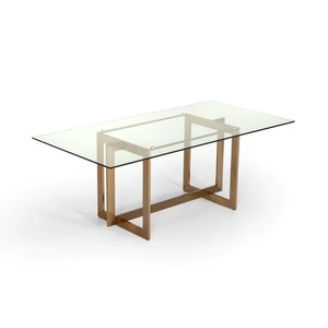 Western Style Luxury Extendable Round <b>Dining</b> <b>Table</b> with Tempered Glass Top Stainless Steel Frame for Home Room <b>Dining</b> <b>Table</b> - Product Image 5