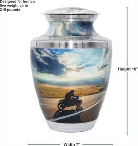 Urna de cremación para amantes de la motocicleta con bolsas de terciopelo y grabado personalizado, urna funeraria para motociclistas (Grande) - Product Image 5