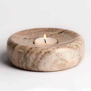 New Luxurious Design <b>Tealight</b> Candle <b>Holder</b> Round Shape Brown Marble Candle <b>Holder</b> for Top Selling Candle <b>Holder</b> and Votives - Product Image 1
