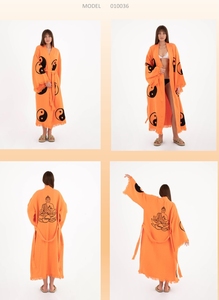 ชุดคลุมคาฟตันผ้าฝ้ายสีขาวสำหรับผู้หญิง DAFNI BIG PAZAR ลายพิมพ์ตาหยินหยาง พิมพ์ลายดิจิทัล ชุดโปรโมชั่นตรุษจีน - Product Image 2