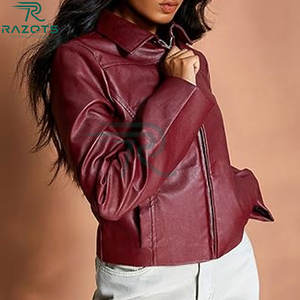 Chaqueta de Piel de Oveja Vintage Chic para Mujer, Abrigo Grueso y Cálido de Invierno, con Cremallera, Impermeable, Ecológico, Teñido Liso, Corte Regular Holgado con Solapa - Product Image 5