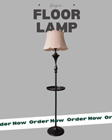 Lampadaire de luxe en gros avec logo personnalisé, lampe sur pied moderne avec abat-jour en tissu pour la décoration intérieure de la maison, du salon et de la chambre