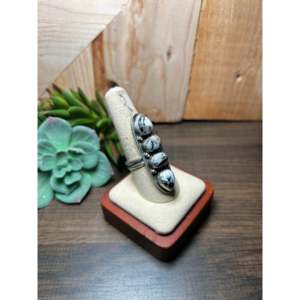 Navajo Crafted <b>Adjustable</b> Sterling Silver <b>Ring</b> with White Buffalo & Natural Stone Gem for Everyday Wear - Product Image 2