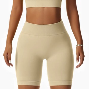 Conjunto Deportivo para Mujer con Logotipo Personalizado, Brasier Deportivo y Pantalones Cortos sin Costuras, Ropa Deportiva de Color Sólido para Yoga - Product Image 5