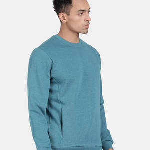 Sweat-shirt en polaire thermique d'hiver pour hommes 100% coton Long Durable Drop Shoulder Custom Full Sleeves Crewneck - Product Image 2