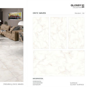 Carrelage en porcelaine brillant EliteX 600x1200, grand format, surface polie de qualité supérieure, pour murs et sols, design moderne intérieur/extérieur Plus - Product Image 1