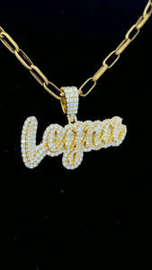 Gold Plated Personalized Custom Letter <b>Pendant</b> <b>Necklace</b> Iced Out Moissanite Cursive <b>Name</b> <b>Necklace</b> <b>Pendant</b> - Product Image 5