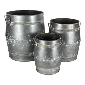 Vase de sol en acier galvanisé et argent au design moderne Vase en métal fait main pour la maison et le restaurant - Product Image 3