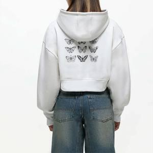 Sweat à capuche zippé pour femmes à la mode avec effet lavé unique et ourlet côtelé pour un style décontracté - Product Image 5