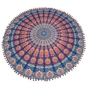 Mandala rond plage tapisserie Hippie Boho Mandala plage couverture Roundie indien coton jeter bohème rond maison nappe - Product Image 3
