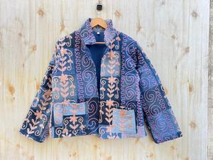 Recién llegado, chaqueta vaquera de algodón hecha a mano India para abrigo de invierno informal bordado Unisex, regalo transpirable para ella - Product Image 2