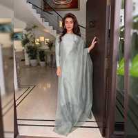 Robe traditionnelle pakistanaise en soie Farshi Shalwar brodée à la main, vêtements pour femmes, vêtements ethniques, mode culturelle, robes décontractées