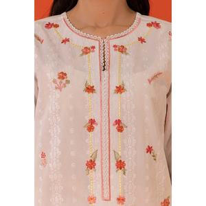 Ensemble coordonné 2 pièces pour femme en tissu cambric blanc brodé, tissu en mousseline, longueur au-dessus du genou, tailles XS à XL disponibles - Product Image 2