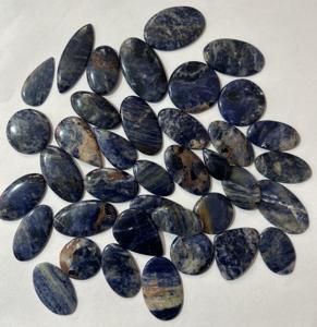 Piedras Preciosas Sueltas de Sodalita Azul, Tamaño Personalizado, Grado AAA, Cabujón Natural, Pulido Liso, Certificado por Terceros, Trimurti - Product Image 4