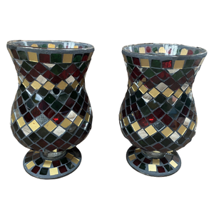 Thème moderne mosaïque verre bougeoir photophore bougeoir décor à la maison fête de noël mariage bas prix - Product Image 1