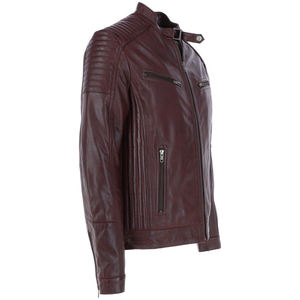 Dernière conception de veste de moto en peau de mouton pour hommes en cuir véritable style motard décontracté pour l'hiver vente entière - Product Image 4