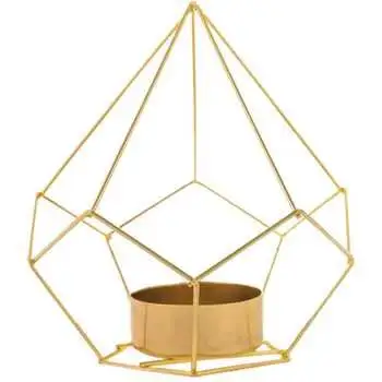 Modern Elegant Decorative Metal Brass Wire Triangle Design Candle Best Selling high Quality custom logo in wholesale