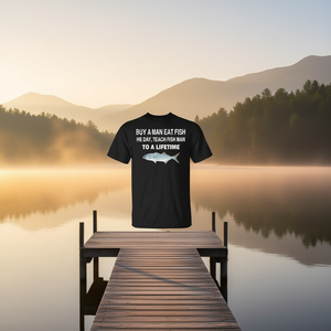 Compra la camiseta 'Lifetime Teach Man to Fish' y cada día le enseña a pescar y le inculca una habilidad. - Product Image 3