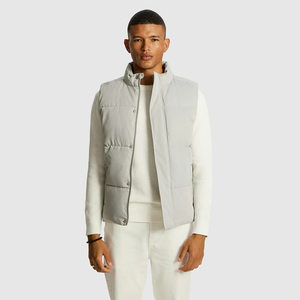 Chaleco acolchado sin mangas Mandarín de alta calidad a la moda para hombre, chaqueta informal de invierno para exteriores, a prueba de viento, respetuoso con el medio ambiente, multibolsillo - Product Image 1
