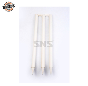 Indian Wood Material Excellent Quality Wholesale Bleached <b>Cricket</b> Stumps - <b>Set</b> of 3 Stumps & 2 Bails for Training - Product Image 1