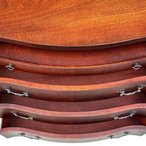 Heritage Style <b>Antique</b> Mahogany Solid Wood 4-<b>Drawer</b> Chest Curved Front Handmade Multi-Purpose Bedroom Living Room Hotel Storage - Product Image 6